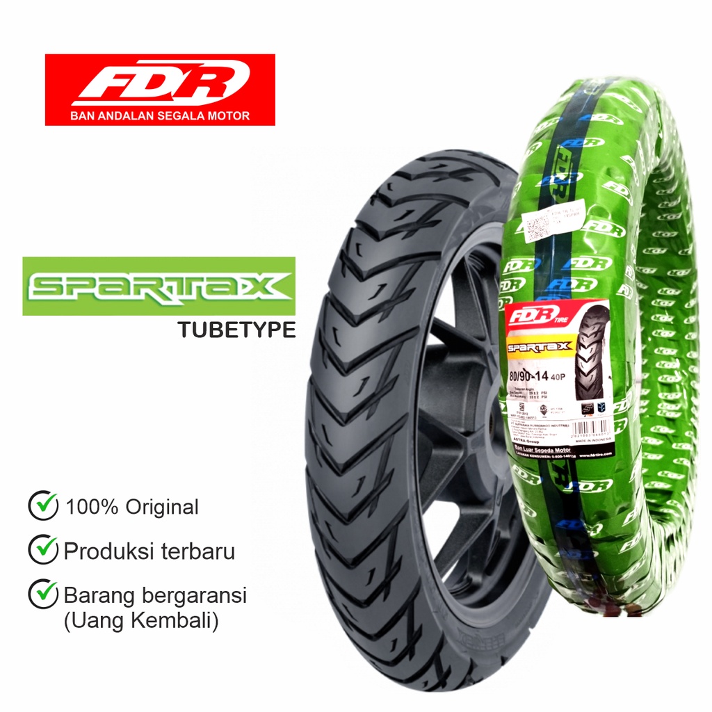 FDR 80/90-14 Spartax Ban Motor Matic Tubetype (Non Tubless) Matik