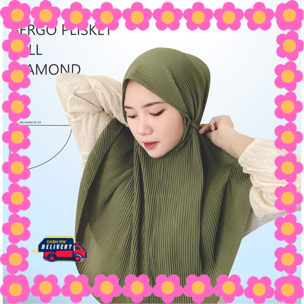 HIJAB WANITA MUDA CASUAL Pashmina Girly Syar'i JUMBO / Jilbab Bergo Maryam Plisket/Jilbab Syria /Ber