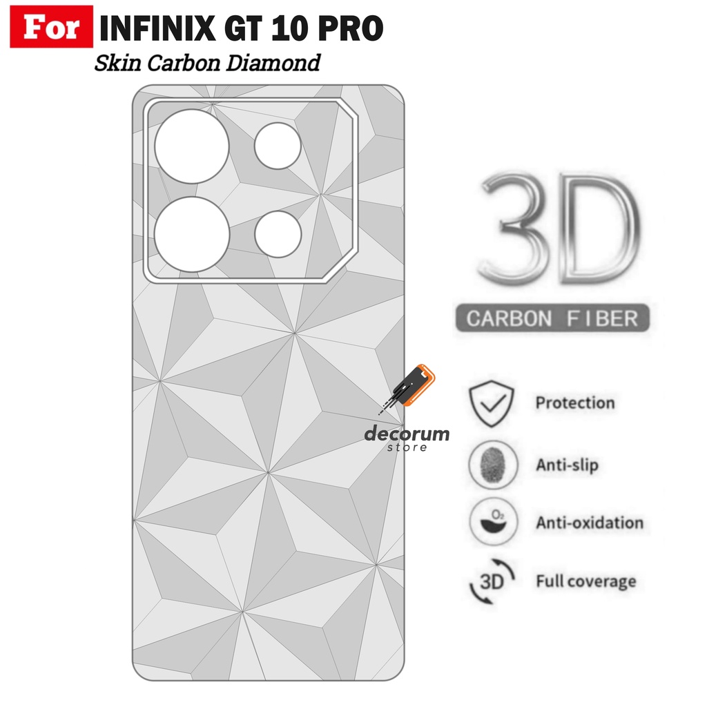 Skin Carbon INFINIX GT 10 PRO Garskin Diamond Belakang Handphone
