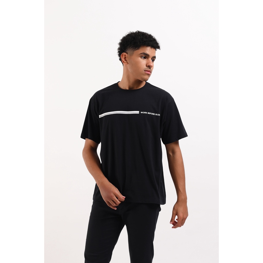 MANZONE Kaos Pria Lengan Pendek MZY-GENGGAR - BLACK