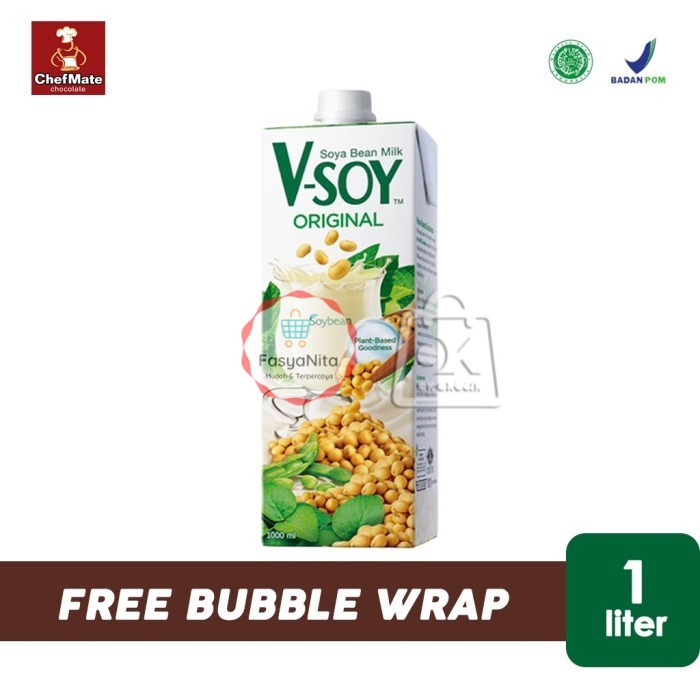 

V-SOY Soya Bean Milk / Susu Kedelai Kanada [1 Liter] - Golden Grain - Original - FasyAnita Mart Denpasar