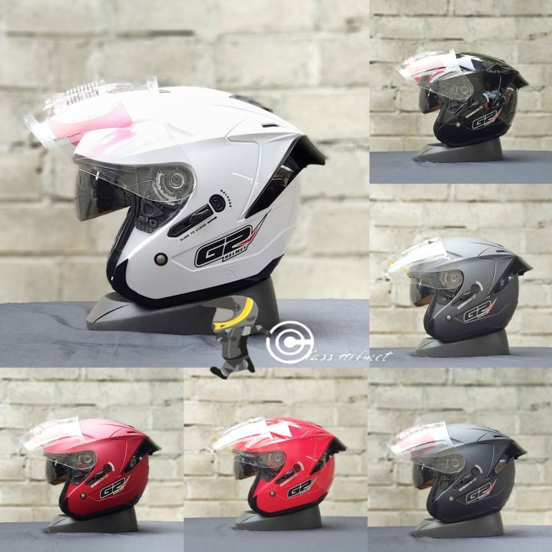 Helm Halfface Centro sSNI Double Visor G2 Original Paket Ganteng/ Helm premium dewasa pria dan wanit