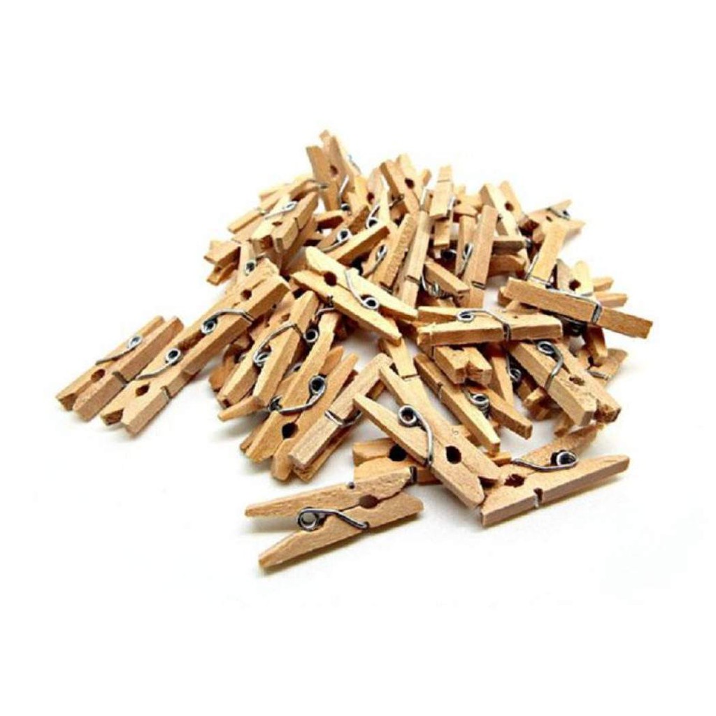 Wooden Clip 2.5 Cm / Jepit Kayu Polos / Penjepit Foto / Wooden Clip Warna Natural