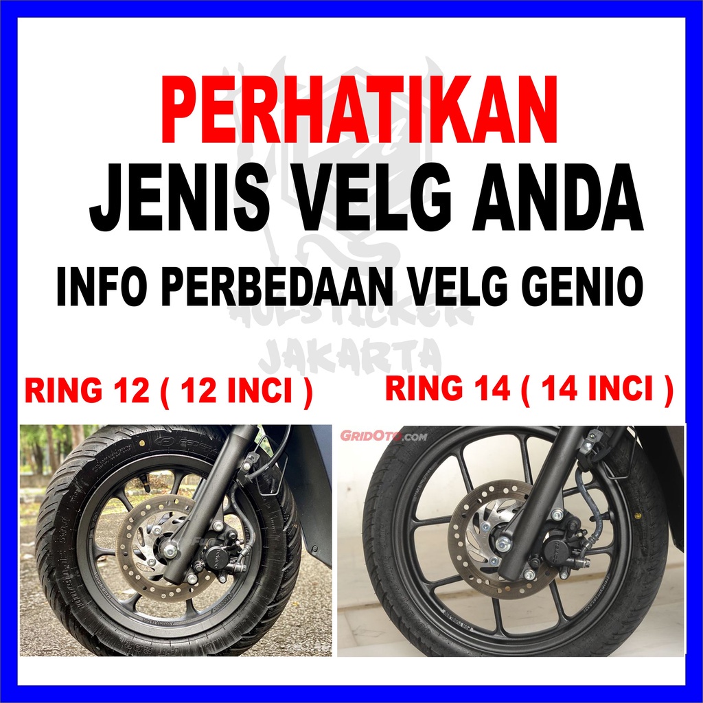 STICKER VELG (kc.033) HONDA NEW GENIO RING 12 DEPAN BELAKANG
