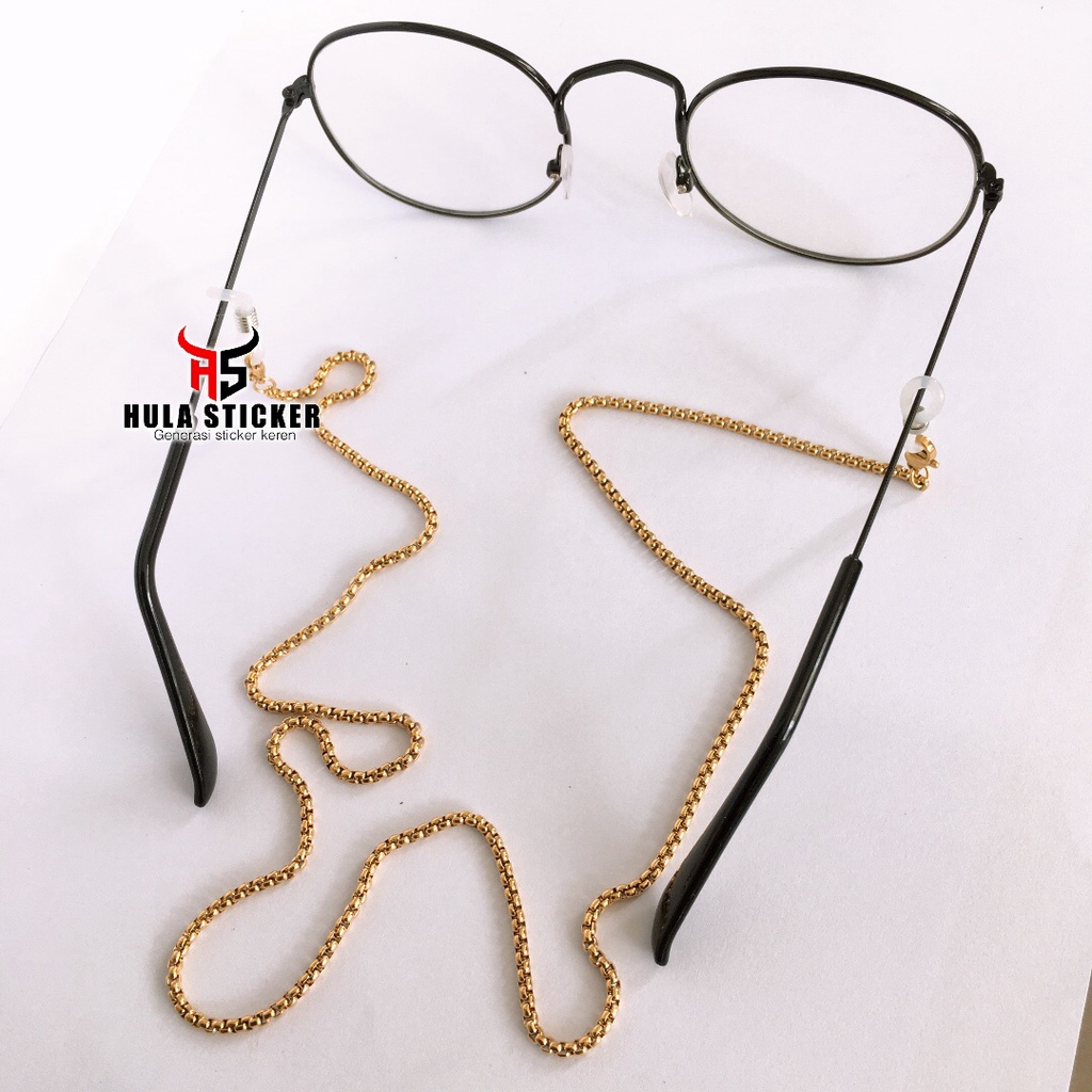 RB5 Rantai Kacamata Titanium Stainless Steel Tali Strap Kacamata Pengait Anti Karat Pria Wanita
