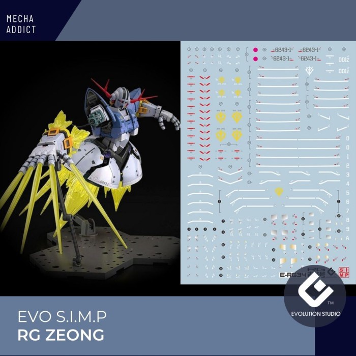 Water Slide Decal RG ZEONG by EVO SIMP - Fluorescent