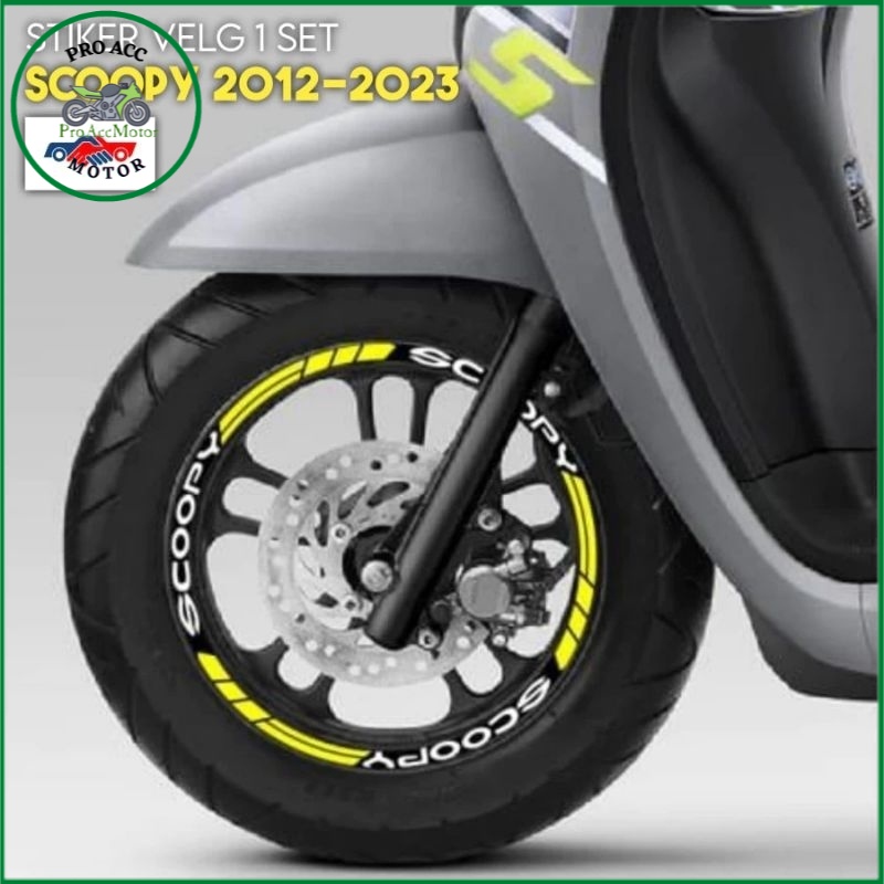Stiker Velg Scoopy Stiker Ban Scoopy 2013 - 2023 Bisa Pakai Fullset Depan Belakang