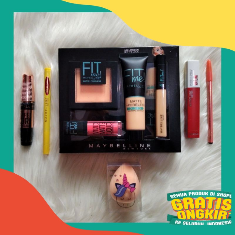 Paket Kosmetik Maybelline 8 in 1  Paket Makeup Lengkap Hemat 8 in 1 Paket Kecantikan Paket Seserahan