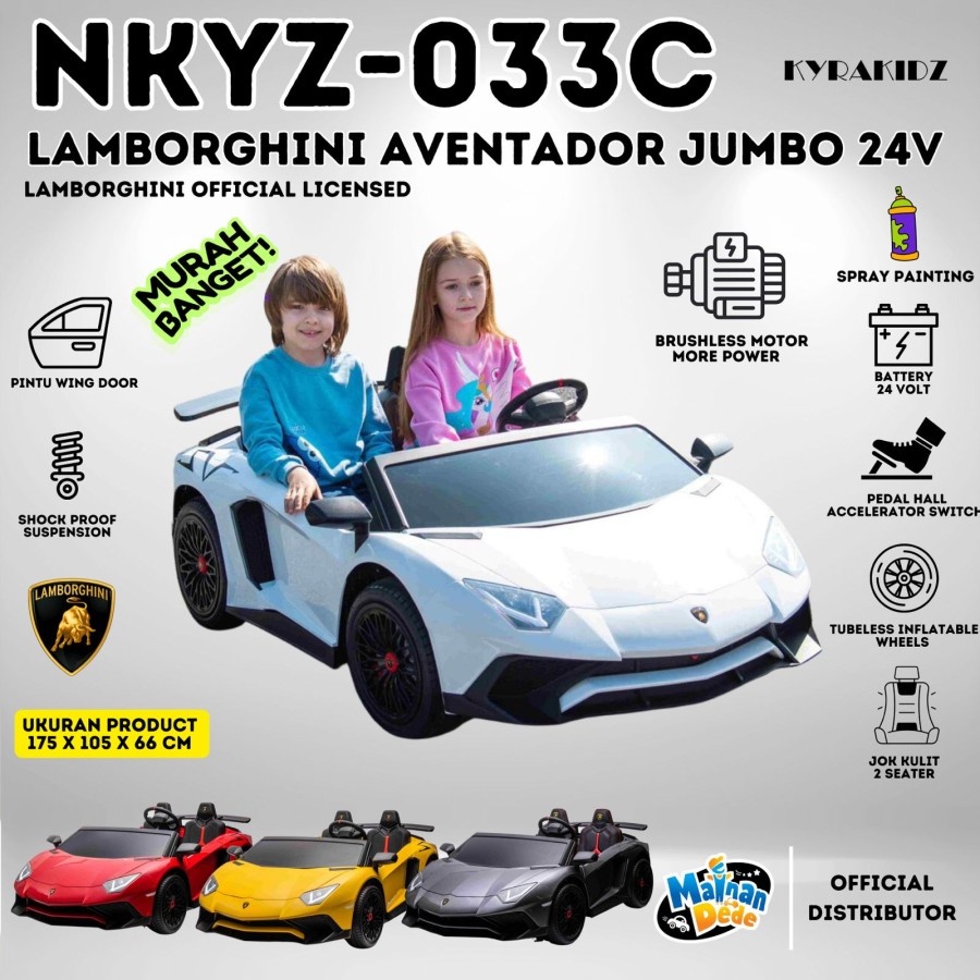 Mainan Mobil Aki Anak Lamborghini Aventador Jumbo Lisensi NKYZ 033C 24V brushless