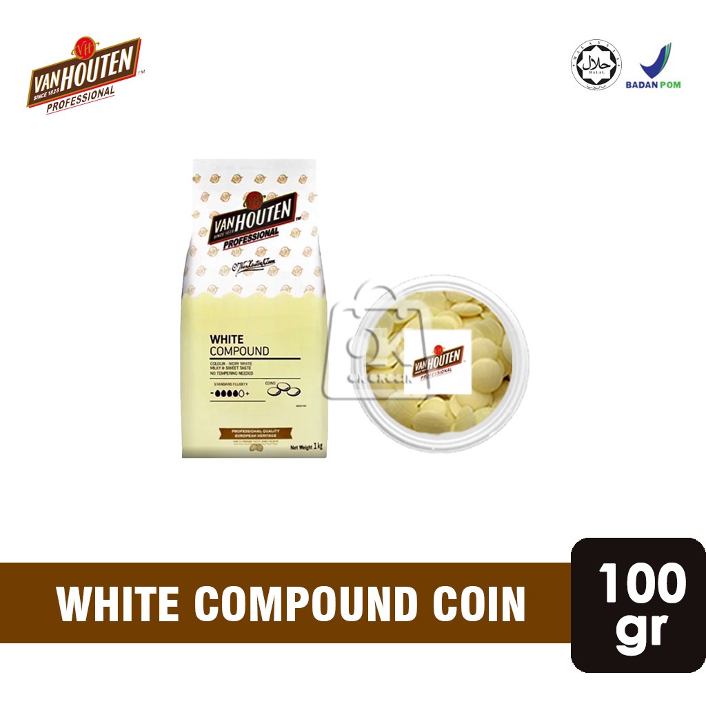 

White Compound Coin Van Houten / Coklat Compound Putih (Repack 100 gr)