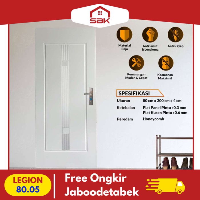 Pintu Ekonomis | Pintu Kamar | Pintu Baja Fortress 80x200 Legion 80.05