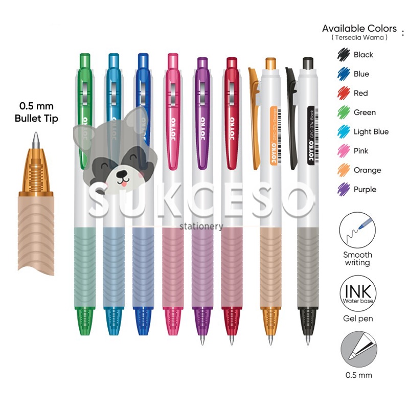 

Joyko Gel Pen 0.5 GPC-374 Color Gel Pen Pulpen Pena Gel Warna 0.5mm