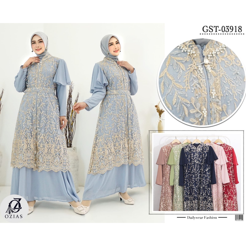 DRESS PESTA PREMIUM  TILLE ORCHID 03918 I Gamis Pesta Mewah I Gamis Kondangan Syar'i