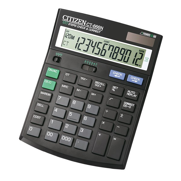 

KALKULATOR CITIZEN CT-666N 12 DIGIT | KALKULATOR DAGANG CT 666N CHECK AND CORRECT