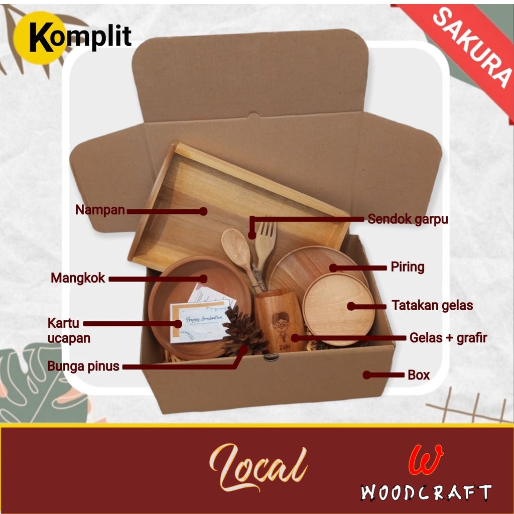 

Woodcraft Hampers Kado Ulang Tahun Untuk Guru Lebaran Natal Wedding Tukar Kado Paket Alat Makan Kayu Unik Aesthetic kekinian Kualitas Kayu Terbaik