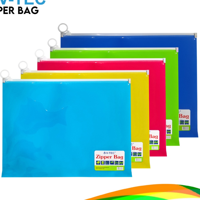 

V tec zipper bag folder map 8005 B5 B4 A6 A5 A4 - Zipper Lock / Zipper Storage Bag / Travel Pouch Serbaguna / Zipper Pouch Traveling / Tempat Penyimpanan Travel Serbaguna