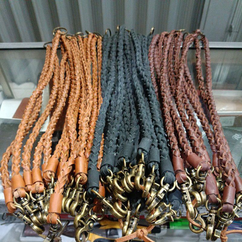 TALI DOMPET Kulit Asli 100% Tali Sulam Kulit Cibaduyut untuk Dompet