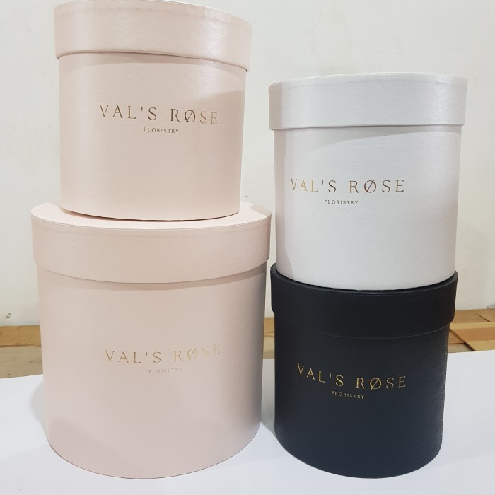 

round bloom box / kotak kado bulat / box bulat d20 t15 POLOS - custom spec