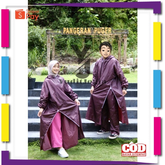 PREMIUM BAHAN TEBAL // Jas Hujan Gamis + Celana untuk Wanita dan Pria