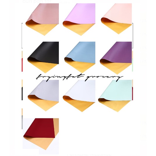 

(5 Lembar) Kertas Bunga Cellophane Flower Wrapping Dua Sisi Gold Harga per 5 Lembar