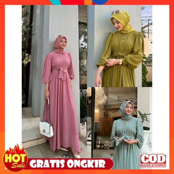 KAIN ADEM HALUS TEBAL / DYF_News shella drees//gamis remaja polos//gamis maxy wanita dewasa//baju mu