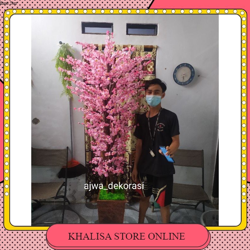 pohon sakura artificial 200cm- sakura plastik- hiasan ruangan- pohon plastik- hiasan rumah- pohon de