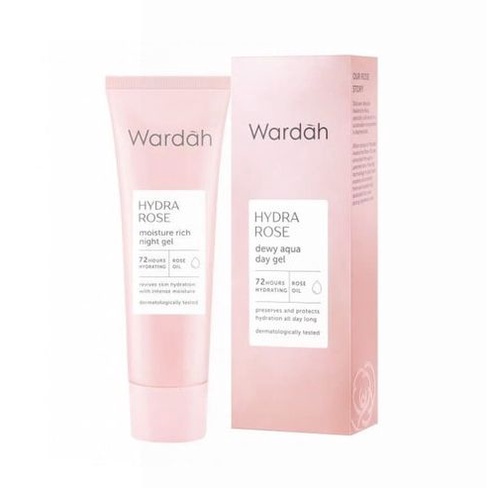 Wardah Hydra Rose Moisture Rich Night Gel - Pelembab untuk Kulit Kering dan Dehidrasi