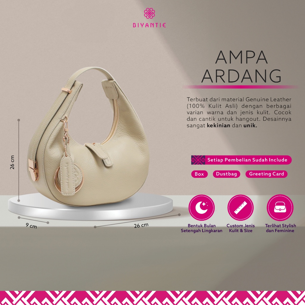 Biyantie Tas Bahu Wanita Multfungsi Ampa Ardang Shoulder Bag Kulit Asli