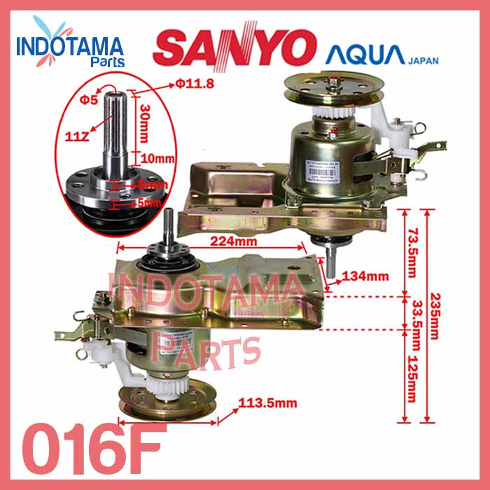 Gearbox Sanyo mesin cuci 1 tabung 016F