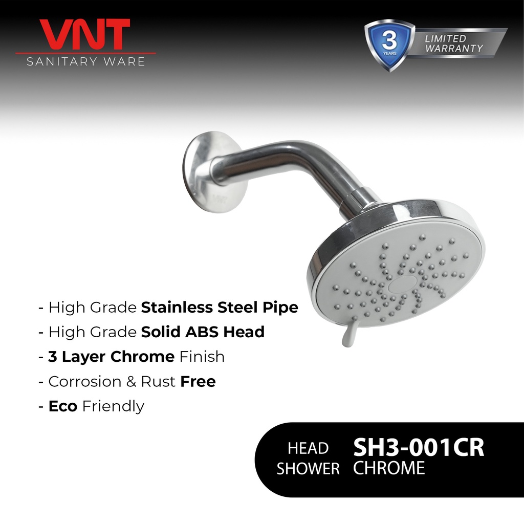 Wall Shower Kepala Sower Tanam Tembok VNT SH3-001CR