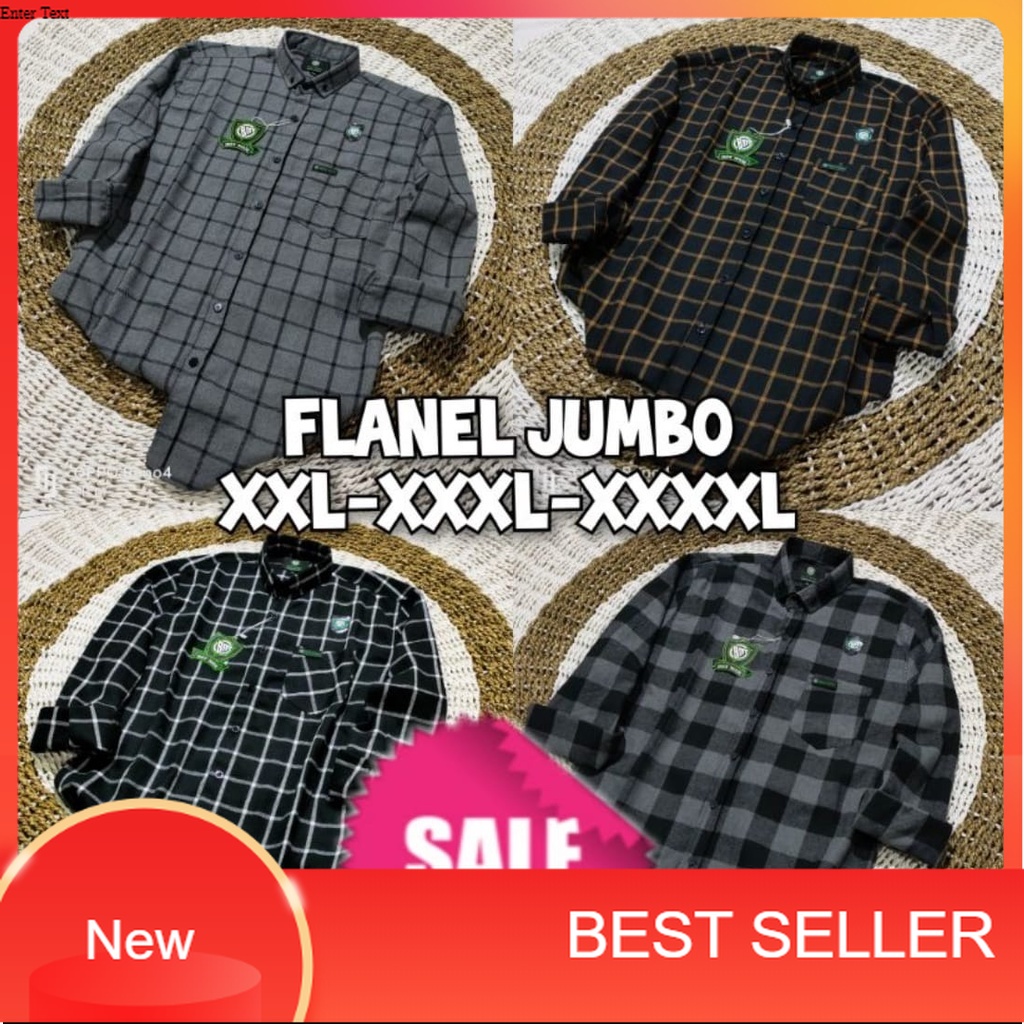 KEMEJA FLANEL JUMBO KEMEJA FLANEL OVERSIZE  XXL + XXXL +XXXXL/distro merah kuning hijau