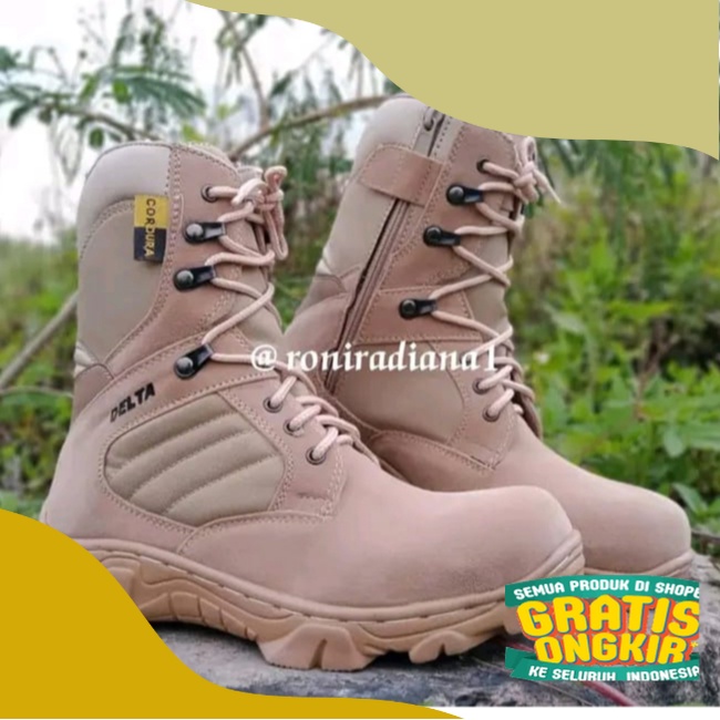 Sepatu Pdl Tactical Sepatu Delta boots Ujung Besi Sepatu safety sepatu pol pp porli kerjalapangan 8i