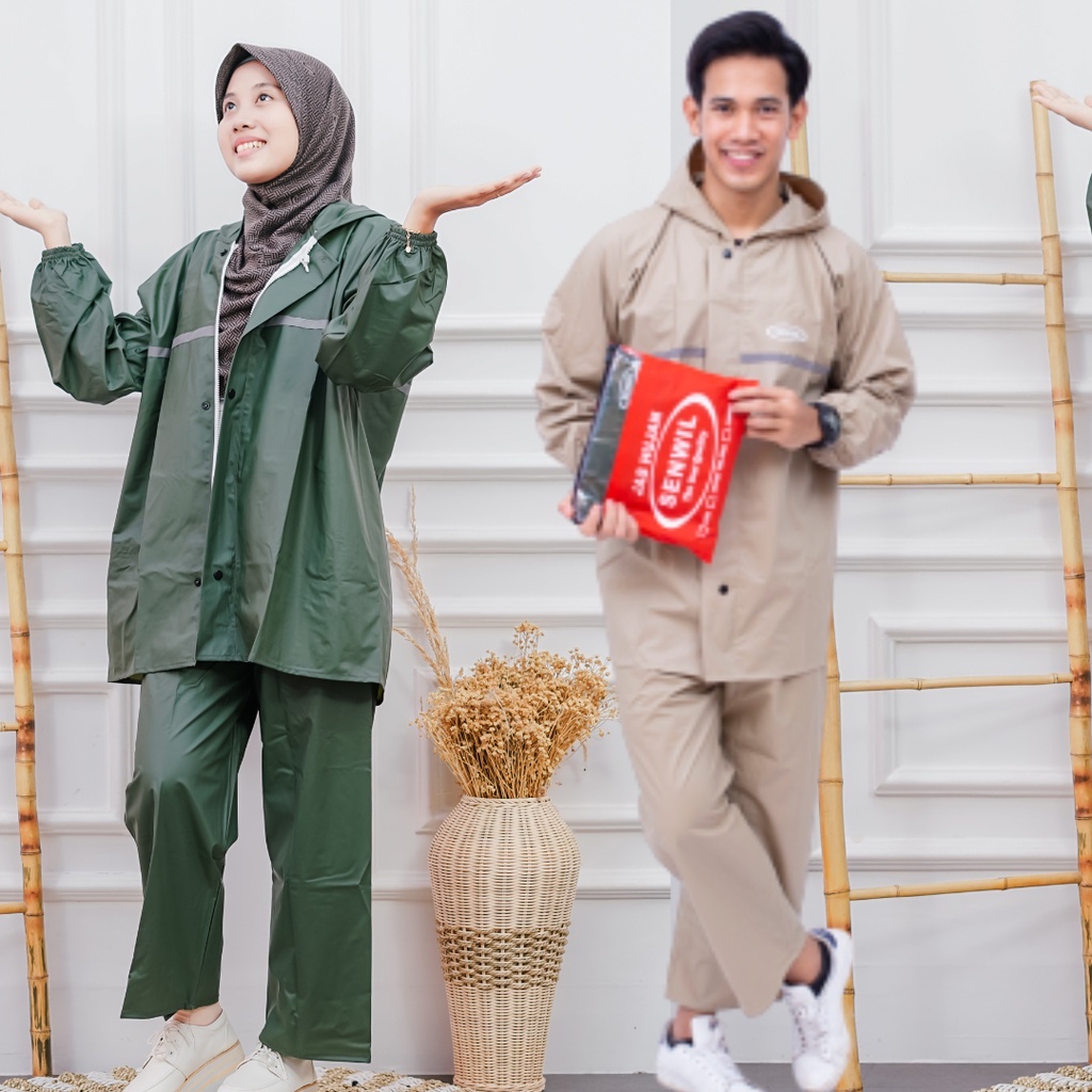Jas Hujan Senwil / Jas Hujan HRD Tebal Setelan Pria Wanita Dewasa Anti Rembes