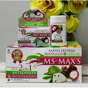 

Ready Stock Kapsul ekstrak kulit manggis sirsak 2 in 1 Darusyifa / MS-MAXS kapsul Mengatasi dan menyembuhkan asam urat, Mengobati dan mencegah diabetes, Menurunkan kolesterol, dll Jamu Herbal Termurah