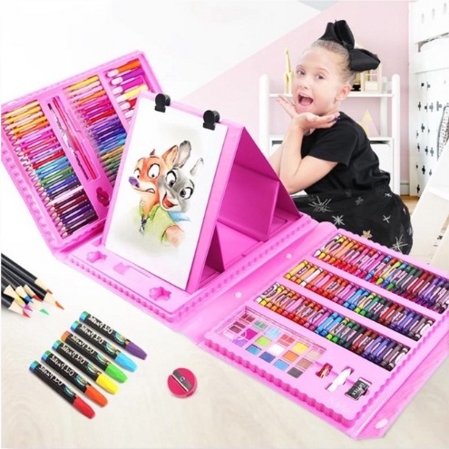 

Art Set Crayon 208 Pcs / Krayon Set Mewarna Alat Menggambar dan Mewarnai Anak ART Set 208 Pcs