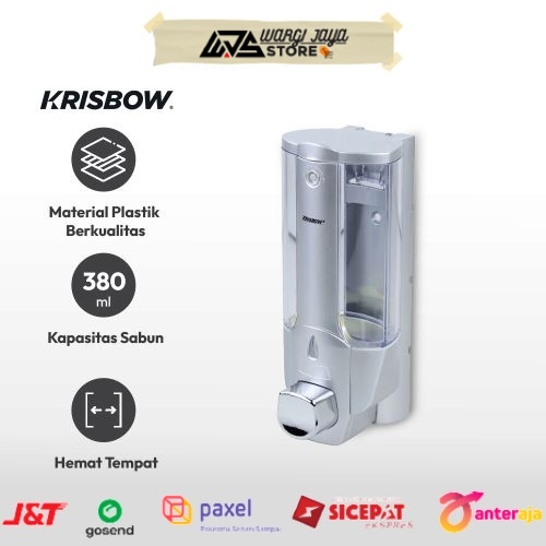 Ace - Krisbow Dispenser Sabun Cair - Silver Liquid Soap Container Tabung Tempat Sabun Serbaguna Akse