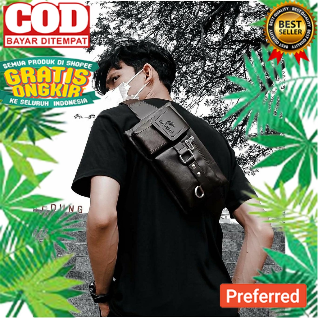 Ravens Bag Official - RVNS Egsy | Waistbag Kulit Banyak Penyimpanan Free Dompet// HAND BAG / TAS TAN