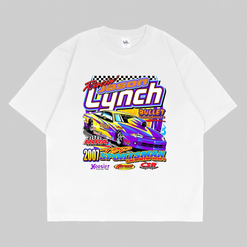 T-SHIRT KAOS NASCAR RUMBLE WHITE | T-SHIRT VINTAGE RACING CAR | KAOS MOBIL BALAP NASCAR
