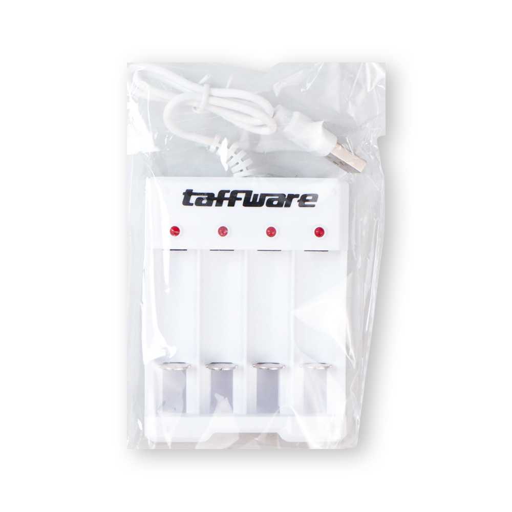 Taffware Charger Baterai USB Plug 4 slot for AA/AAA Taff Ware Casan Batu Batrai Batery Official Stor