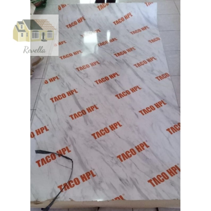 Revella HPL TACO lapisan lemari laci meja TH887JG white marble putih marmer