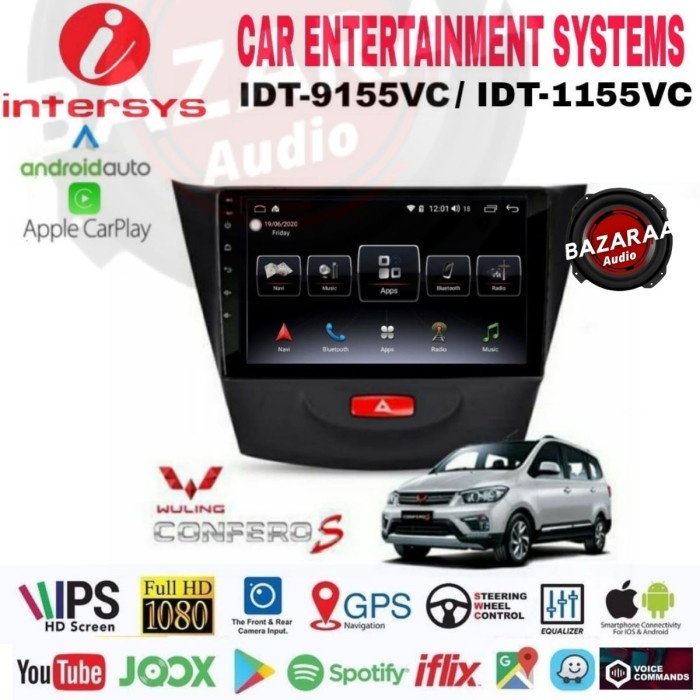 Head Unit Android INTERSYS 10 Inch WULING CONFERO + Socket PNP