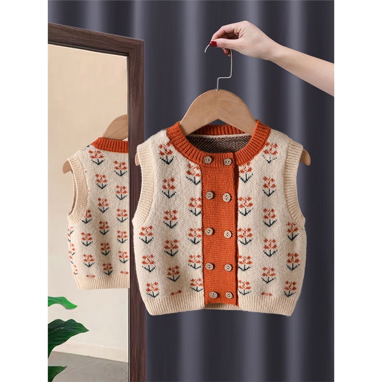 Girl's sweater vest baby knitted cardigan vest vest vest vest vest vest vest vest vest vest vest ves