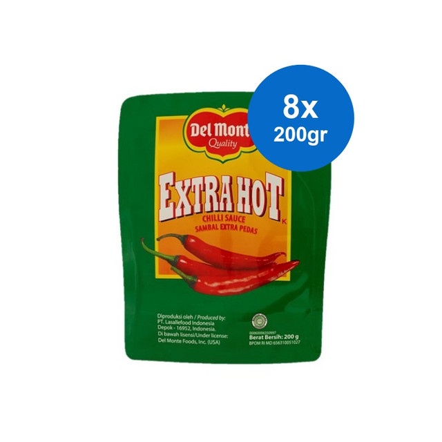 

Delmonte Saus Extra Hot Chilli Pouch 200g x 8