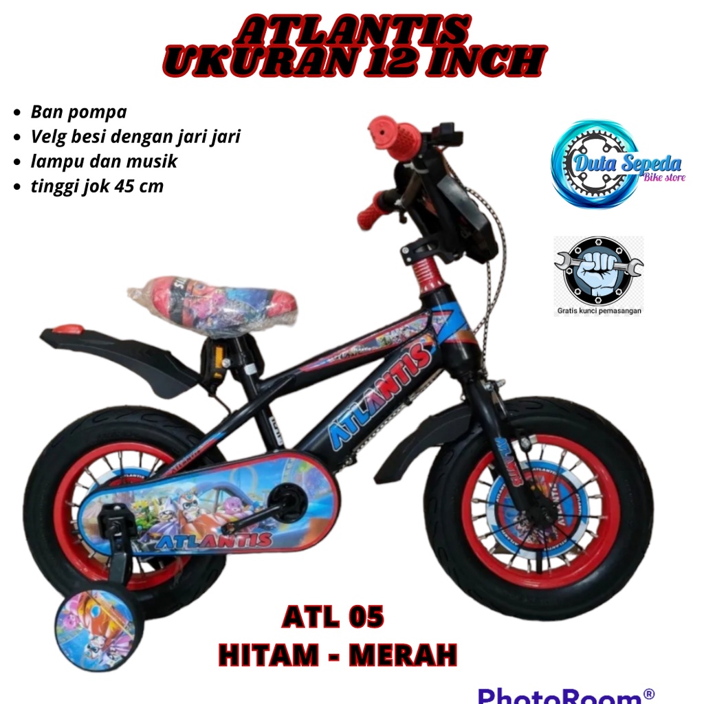 sepeda anak laki | Cowo 12 inch Ban Pompa usia 3 - 5 Tahun