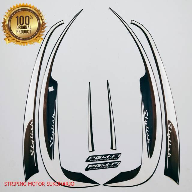 (ORI) striping honda scoopy stylish 2013    biru dongker kualitas original