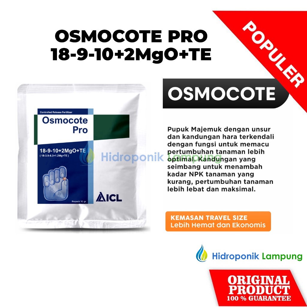 Pupuk Tanaman NPK Segala Tanaman Osmocote Pro 18 19 10 2MGO TE Sachet 10 Gram
