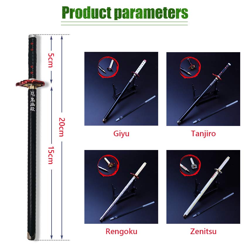 

mdn Pena Pulpen Pedang Sword Pen Anime Demon Slayer Kimetsu No Yaiba Tanjiro Zenitsu Giyu Rengoku