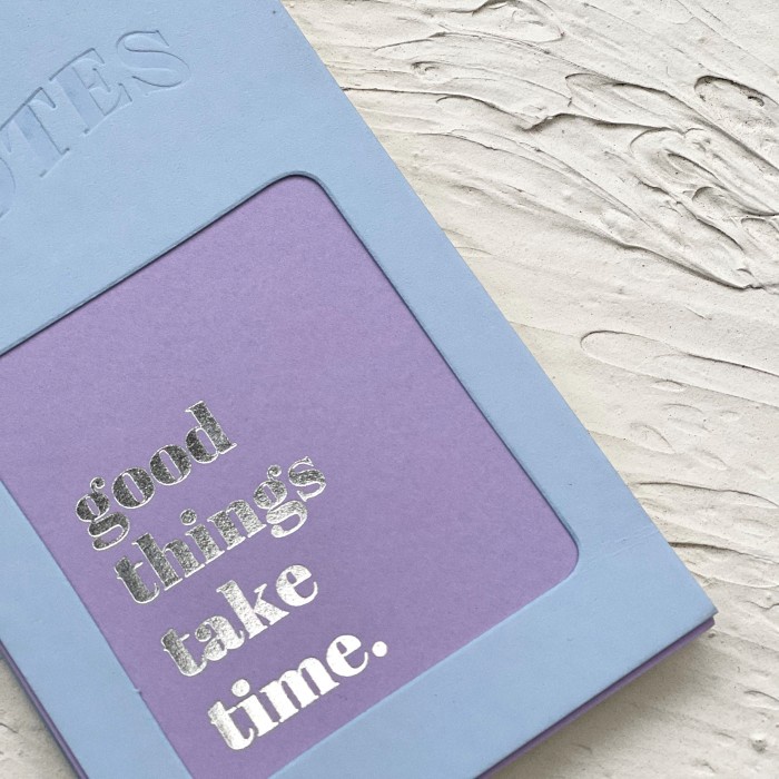 

Kaleidoscopic Collection Reporter Notebook - Good Things Take Time