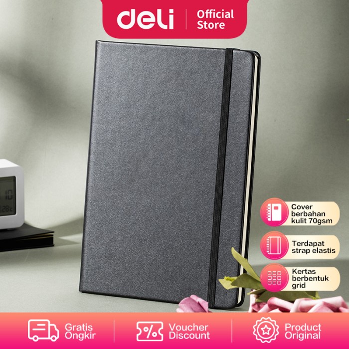 

Deli Squared Notebook / Buku Catatan Kotak-Kotak A5 Cover Kulit EN00X - 96 sheets