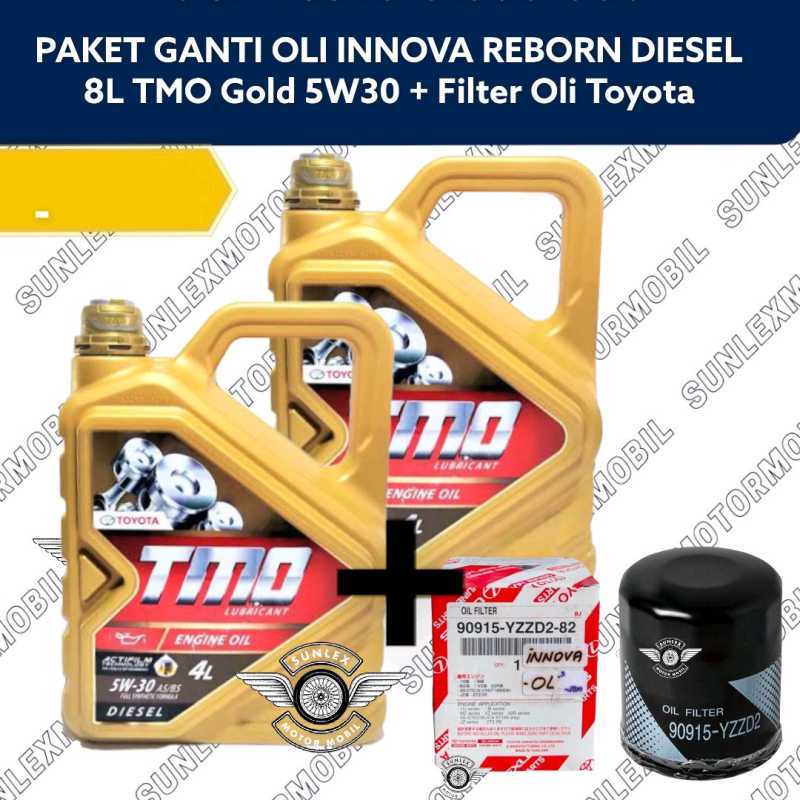 PAKET GANTI OLI 8L TMO GOLD DIESEL SOLAR 5W30 + FILTER OLI TOYOTA YZZD2-82 INNOVA FORTUNER HILUX